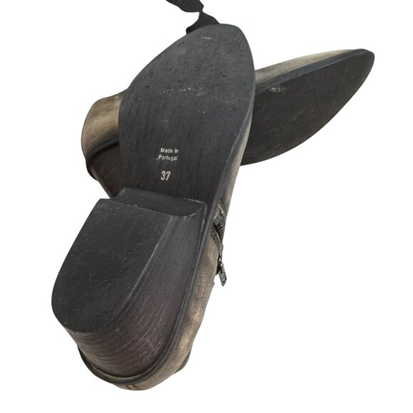 Free People Leather Woven Pointed Toe Ankle Booties | Made in Portugal | Size 37 - Picture 8 of 10